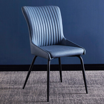 现代简约餐椅家用餐厅椅轻奢靠背椅酒店椅咖啡厅椅化妆椅凳子 深蓝色