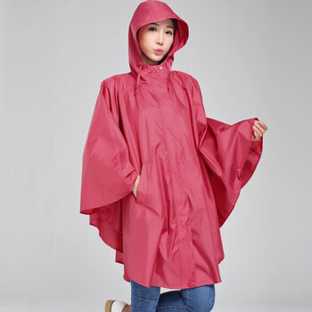 时尚舒适雨衣款斗篷式雨衣女士雨披户外 粉红色