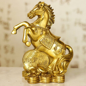 铜马摆件纯铜生肖马金属工艺品礼品家居装饰品 金钱马高18厘米