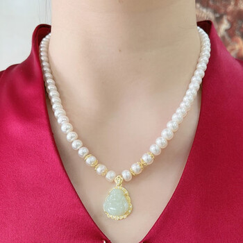 qkx高端珍珠项链妈妈款送婆婆送长辈吊坠中老年人实用母节礼物 qkx