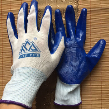 耐油丁腈耐磨加厚挂胶胶皮防水防油防滑浸胶劳保工作手套 36双 特普