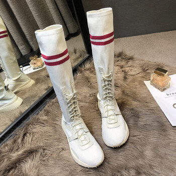 酷奇ins超火袜子鞋女2019春夏透气弹力长筒袜靴学院风休闲运动高帮鞋