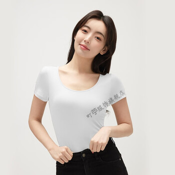 新款纯色莫代尔短袖t恤女紧身t恤圆领打底衫女韩版衣服女装夏白色m