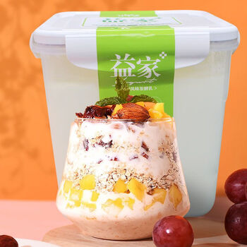 天润新疆益家酸奶2斤大桶装原味酸奶全脂发酵乳水果捞沙拉老酸奶宜家2