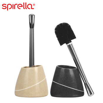 丝普瑞瑞士品牌SPIRELLA石头纹马桶刷树脂耐用家用清洁刷洁厕刷架 米色单件