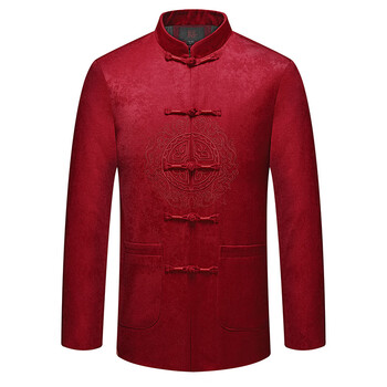 80岁老爷爷大寿衣服中老年人唐装中式礼服春秋装外套中国风喜庆祝寿