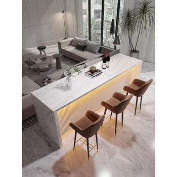 佳曲美吧台桌家用轻奢餐桌客厅隔断沙发后靠大理石厨房小型岛台餐桌
