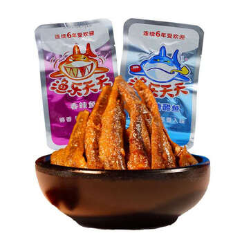 香辣味酱汁糖醋味鱼仔休闲即食零食 渔乐天天小鱼仔混合口味12g*30包