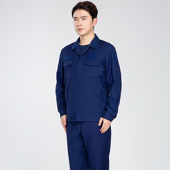 新款消防春秋备勤服长袖套装男火焰蓝夹克专职冬季加厚备勤作训服 国