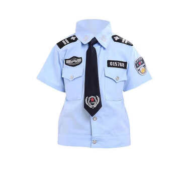 欧洲象警察儿童服装夏季小警察服套装男女孩警官衣服短袖幼儿园角色