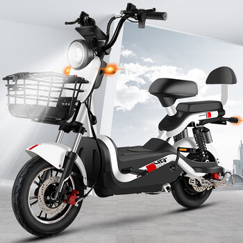 byuebike双碟刹新国标电动车两轮双人座锂电脚踏板助力车男女电瓶单车