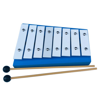 奥尔夫天地（Orff world）打击乐器 箱式8音铝板琴木板立体琴箱儿童音乐玩具幼儿园敲琴TL8A 蓝色