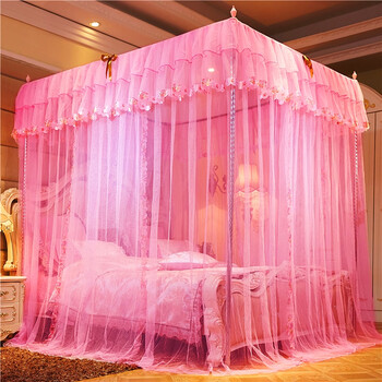 蚊帐家用大床方顶宫廷蚊帐落地式带支架公主风蚊帐15m18乘2米双人三