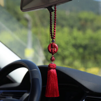 【京享好物】朱砂车挂平安汽车挂饰桃木挂件车内吊饰档位珠车载挡把