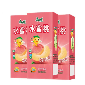 康师傅水蜜桃味果汁250ml*12盒/24盒水果饮品纸盒装夏季清凉果味饮料 