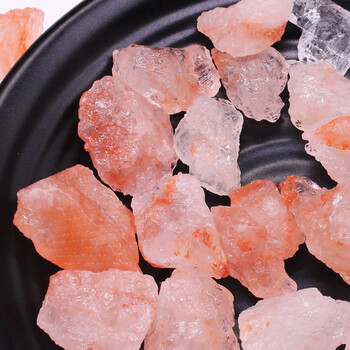 水晶碎石喜马拉雅盐手链吊坠消磁海盐原矿石头摆件雅靓典生日礼物