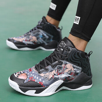 学生运动鞋男儿童篮球鞋中大童aj毒液anike官网浅灰色jn690黑白透气35