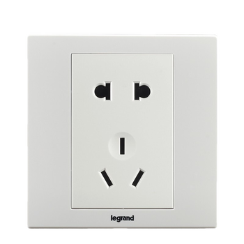 罗格朗legrand开关插座面板美淳雅白系列五孔插座