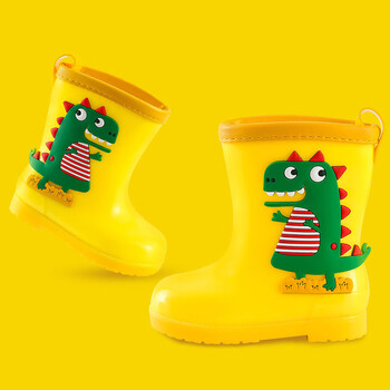 布拉米勒宝宝雨靴雨鞋防滑小学生男童小童幼儿园女童儿童雨鞋 恐龙