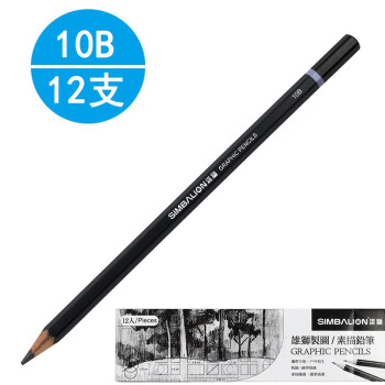 雄狮simbalion铅笔学生美术速写生考试制图绘图炭画素描盒装铅笔碳笔10b 12支 图片价格品牌报价 京东