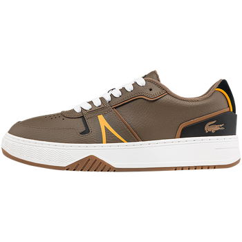 lacoste法国鳄鱼l001系列男鞋时尚皮革运动板鞋男42sma0092257深棕色