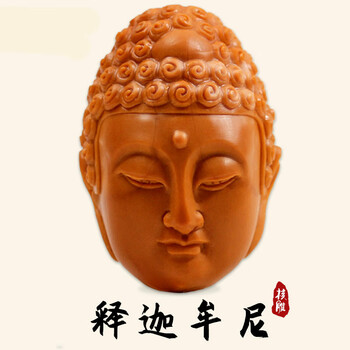 艾美福释迦牟尼橄榄核单籽如来佛头苏工纯手工核雕单颗橄榄胡文玩吊坠