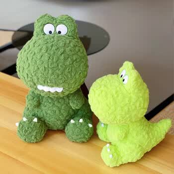 恐龙公仔呆萌可爱毛绒玩具男女生搞怪玩偶睡觉抱枕娃娃礼物 墨绿色 40