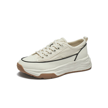 戈美其真皮厚底运动鞋女2022夏季新款百搭板鞋轻便休闲阿甘华夫鞋