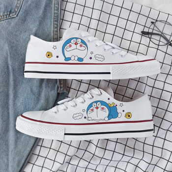 回力联名哆啦a梦小白鞋女2023夏款情侣动漫叮当猫爆改帆布鞋 回力哆啦