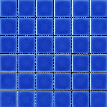 陶瓷马赛克48瓷砖蓝色水池浴池卫生间浴室地墙砖48小冰裂褐蓝色陶瓷