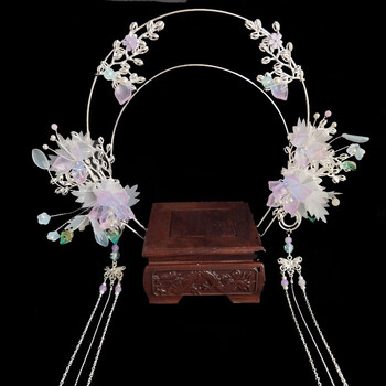 snqp原创汉服头饰仙女发饰头冠全套古风圣母环发箍流苏头箍超仙气配饰