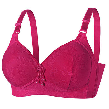 聚拢型防下垂调整型收副乳大码薄款文胸罩女无钢圈酒红一件装38c3885