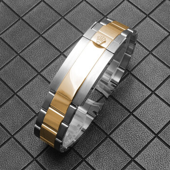 手表表带 男 钢带探险家2迪通拿潜航者绿黑水鬼王配件20mm弭黎 带保险