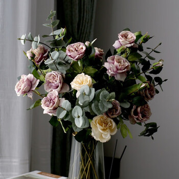 7支玫瑰3尤加利(不含花瓶) 新款