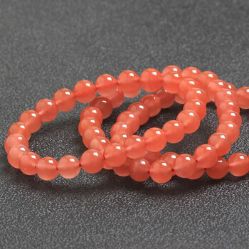 元良保山冰红手链南红手链单圈红色佛珠高冰起荧光玛瑙情侣款10mm单圈