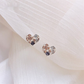 茵纯满仿钻珍珠爱心耳钉女养耳洞2023年新款潮高级感耳环轻奢洋气耳饰