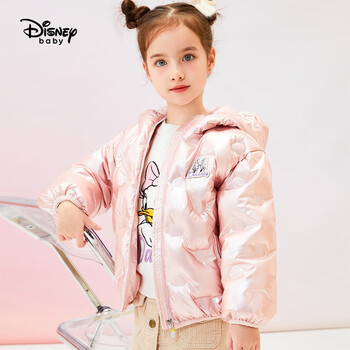 【迪士尼db041ka07】迪士尼 disney 儿童童装女童连帽压花羽绒服卡通