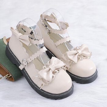 鞋仙女甜心jk洛丽塔鞋子萝莉小皮鞋女日常软妹娃娃鞋米白色37