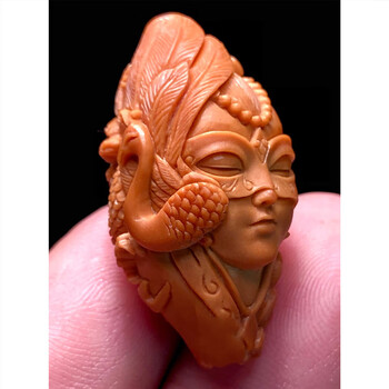 祐乾楼兰美女橄榄核单籽核雕手机吊坠挂件文玩手把件原籽精雕单子手捻