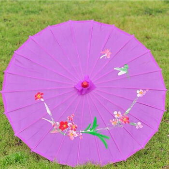 伞古风古代雨伞回娘家伞外嫁女古典伞乐迪纯深紫色普通款小号70布袋