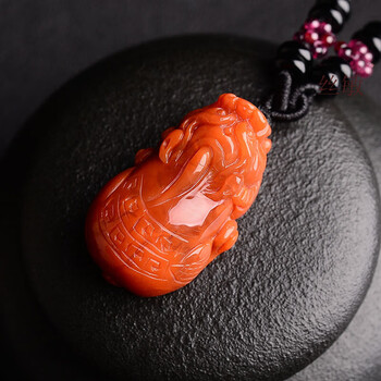 浅墨南红玛瑙貔貅吊坠天然水晶男女项链财运七夕情人节礼物送男女朋友