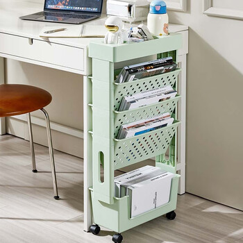 生态宜家书架落地移动学生小一体收纳架教室桌面书本多层升级版绿色