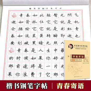 學生楷書實用字帖青春寄語田英章鋼筆楷書字帖楷書入門初學者練字正楷