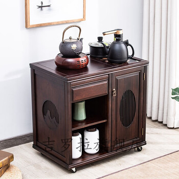 雄魄中式餐边柜移动客厅茶水柜家用小茶台金灶全自动烧水壶茶吧机整装
