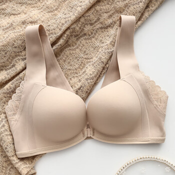96100感觉百分百感觉日本轻木棉小胸聚拢加厚文胸套装前扣调整型