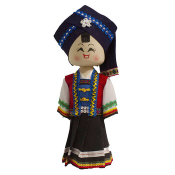 民族娃娃手工 56个民族苗族娃娃工艺玩具贵州摆品壮族件少数木制特色