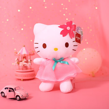 kitty公仔桃花仙子kitty凯蒂猫毛绒玩具kt猫可爱卡通毛绒布娃娃送女生