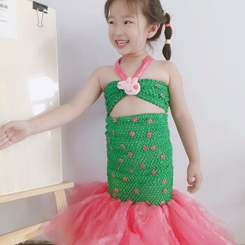 央紫 环保时装秀女孩儿童环保服装美人鱼手工diy半成品幼儿园亲子创意