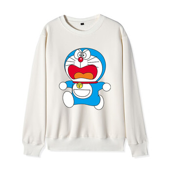 哆啦a梦叮当猫机器猫情侣装春秋季新款男女长袖打底圆领卫衣宽松 奔跑