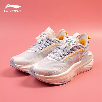 李宁女鞋跑步鞋超轻休闲鞋2024新款夏季轻便减震防滑舒适运动鞋女米